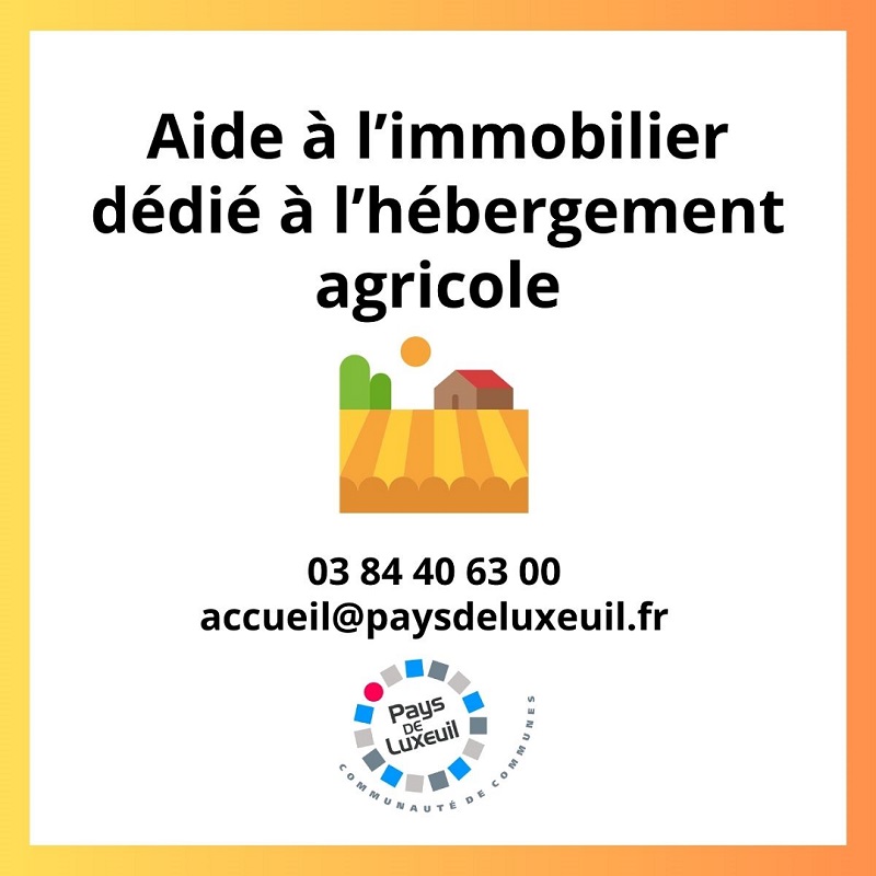 CCPLx - Développement économique - Aide à l'immobilier dédié à l'hébergement agricole
